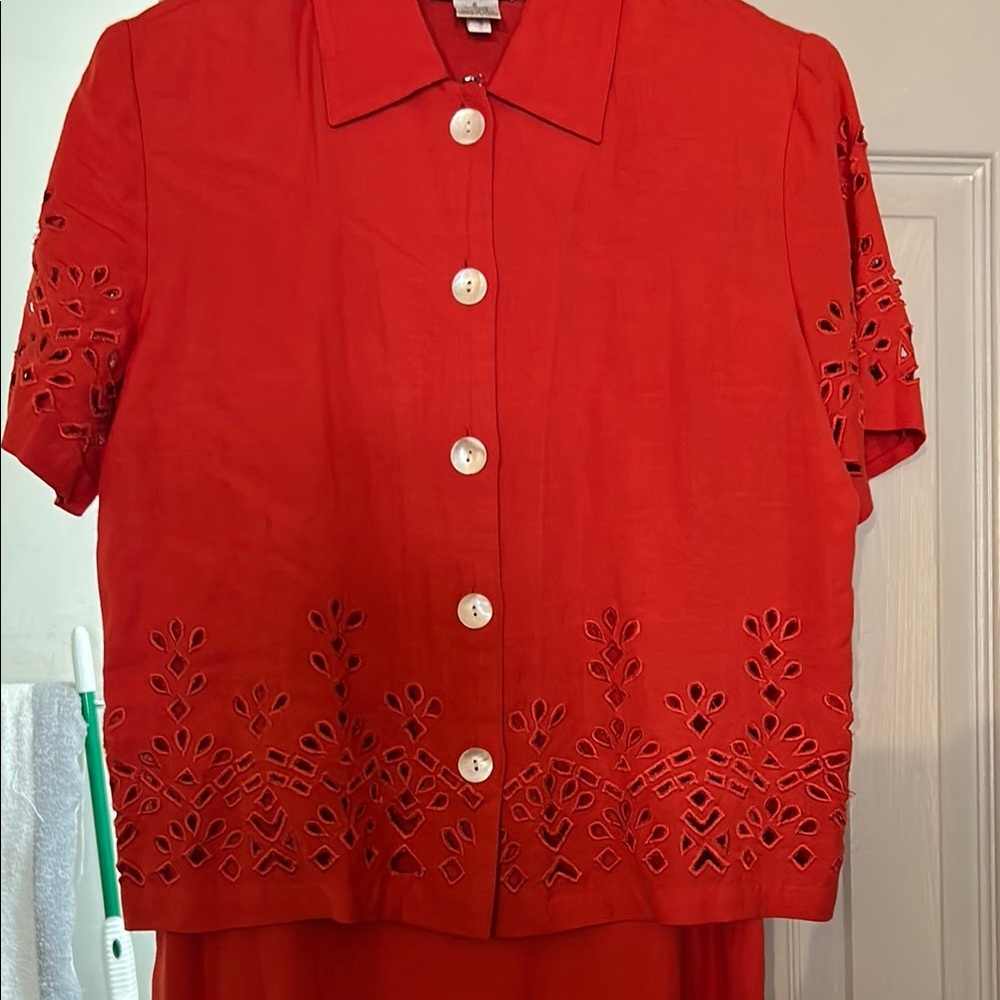 Sarah Elizabeth orange Short Sleeve Notched Collar Dressing w jacket